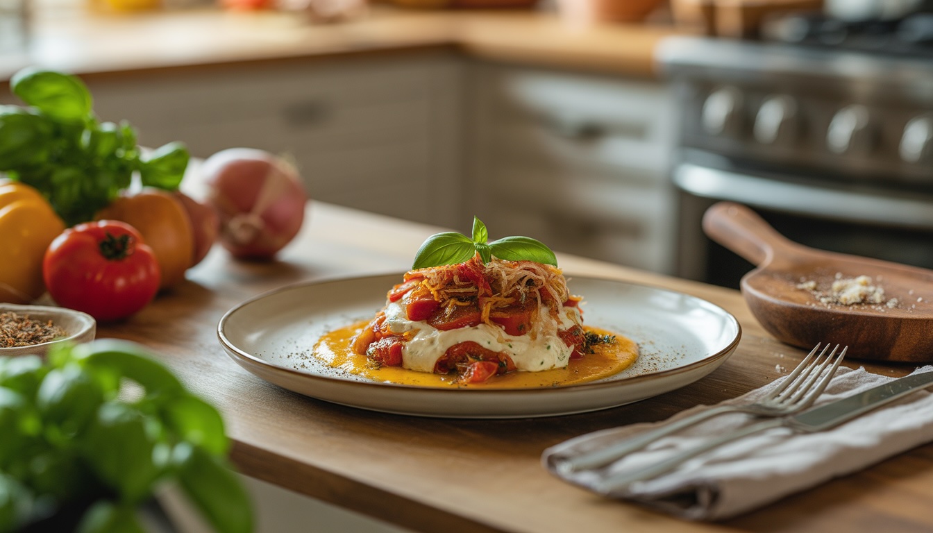 Temporary homepage photo showing a plated dish from the side
